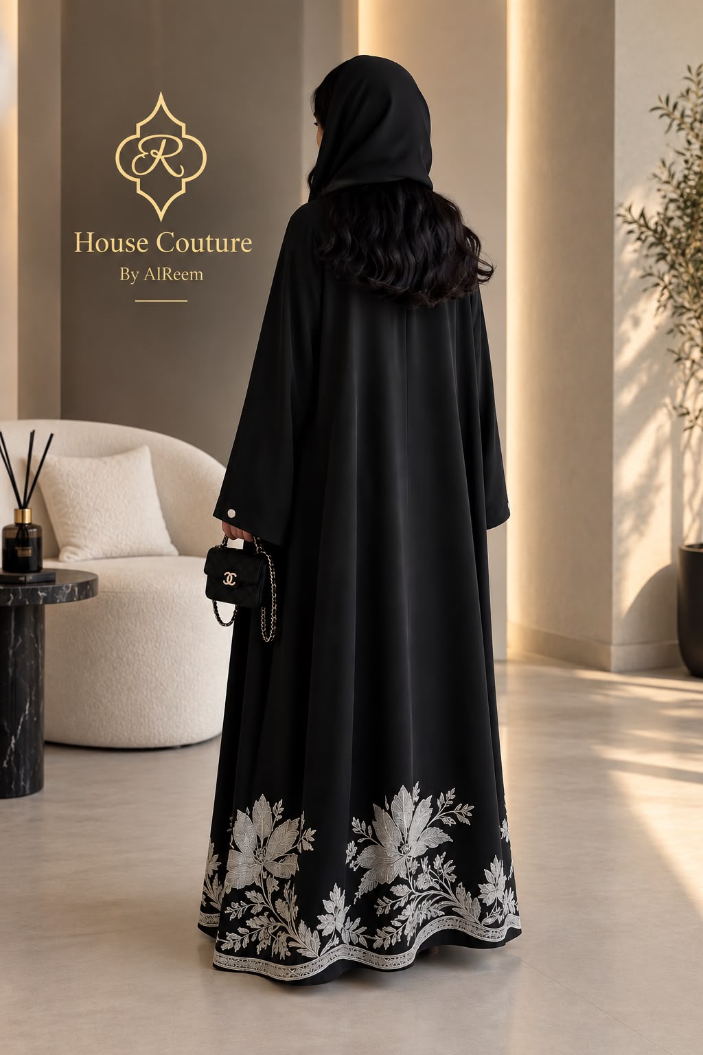 Midnight Bloom Abaya