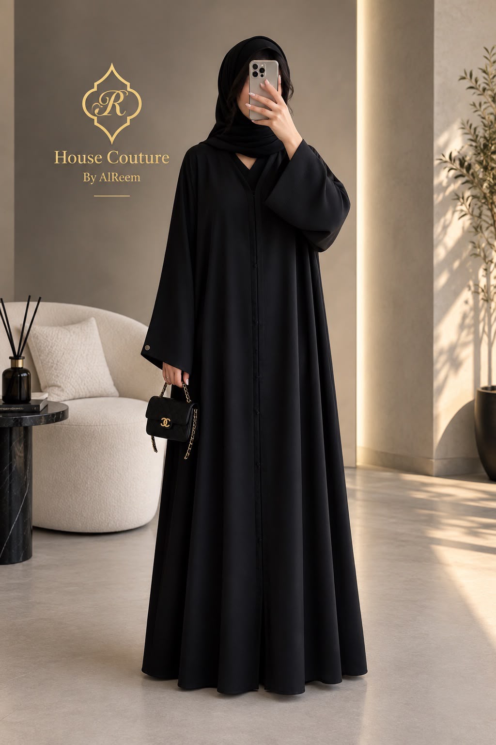 Midnight Bloom Abaya